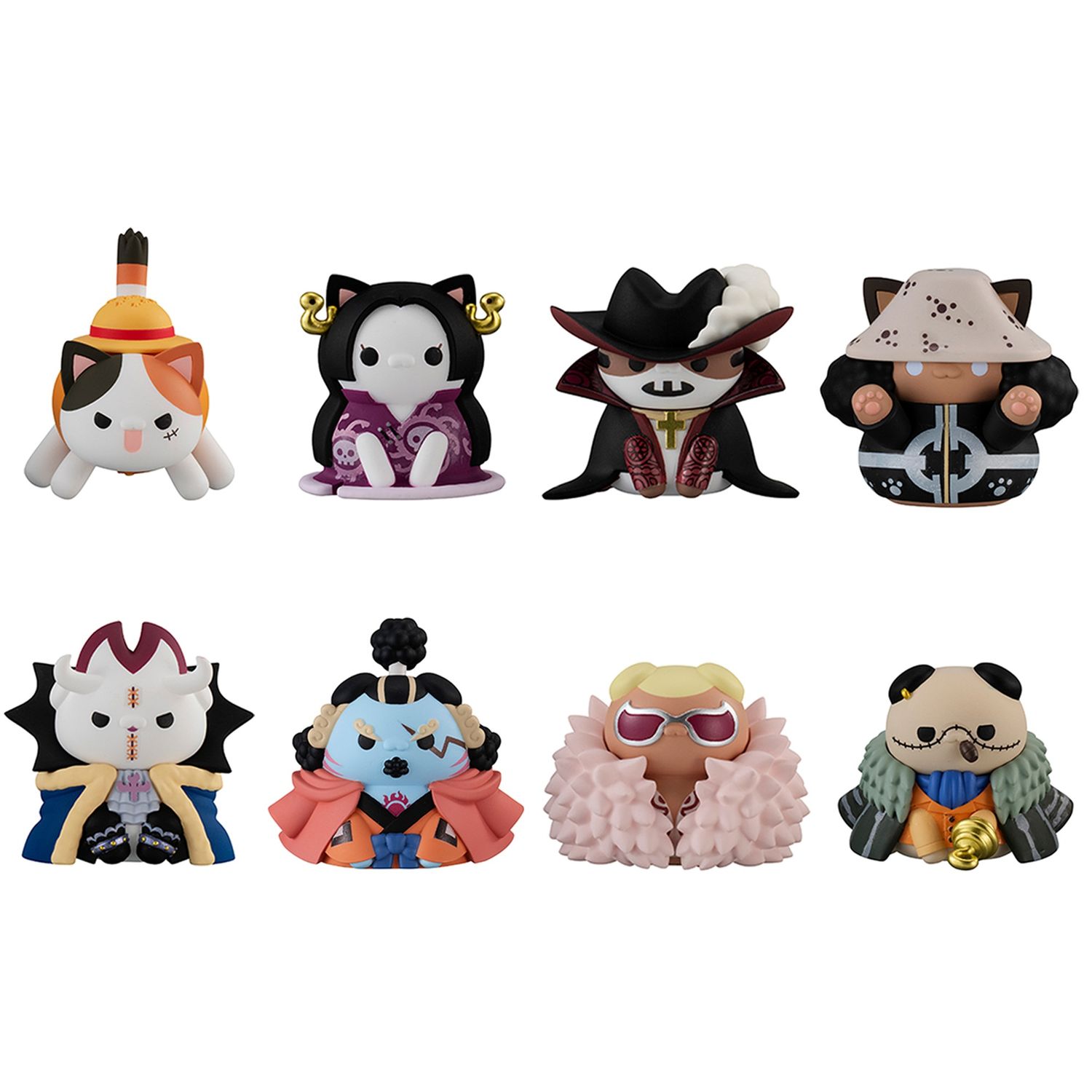 Pre-Order: One Piece Mega Cat Project Nyan Piece Nyan! Luffy &amp; the Seven Warlords of the Sea Ver. Box of 8 Figures - Mighty…