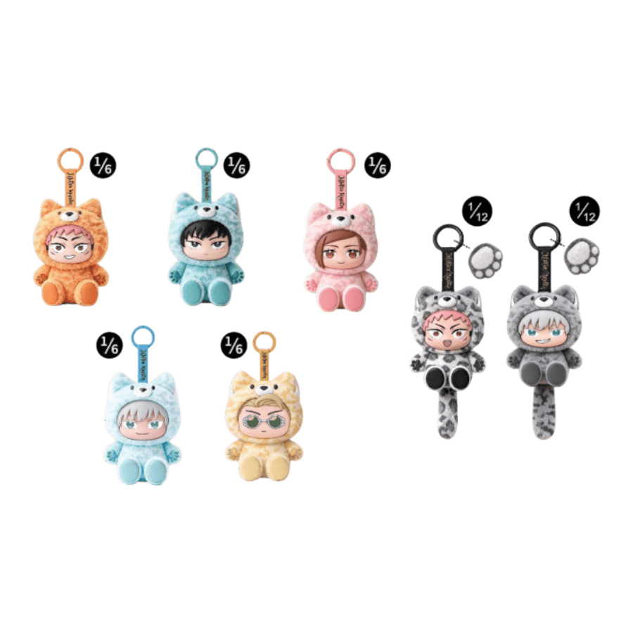 Puremind- Jujutsu Kaisen – Chibi Beast Plush Keychain Blind Box (1 seal case of 12 blind boxes)