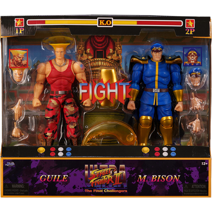Pre-Order: Ultra Street Fighter II: The Final Challengers - Guile vs. M. Bison 1/12th Scale Action Figure 2-Pack - Mighty…