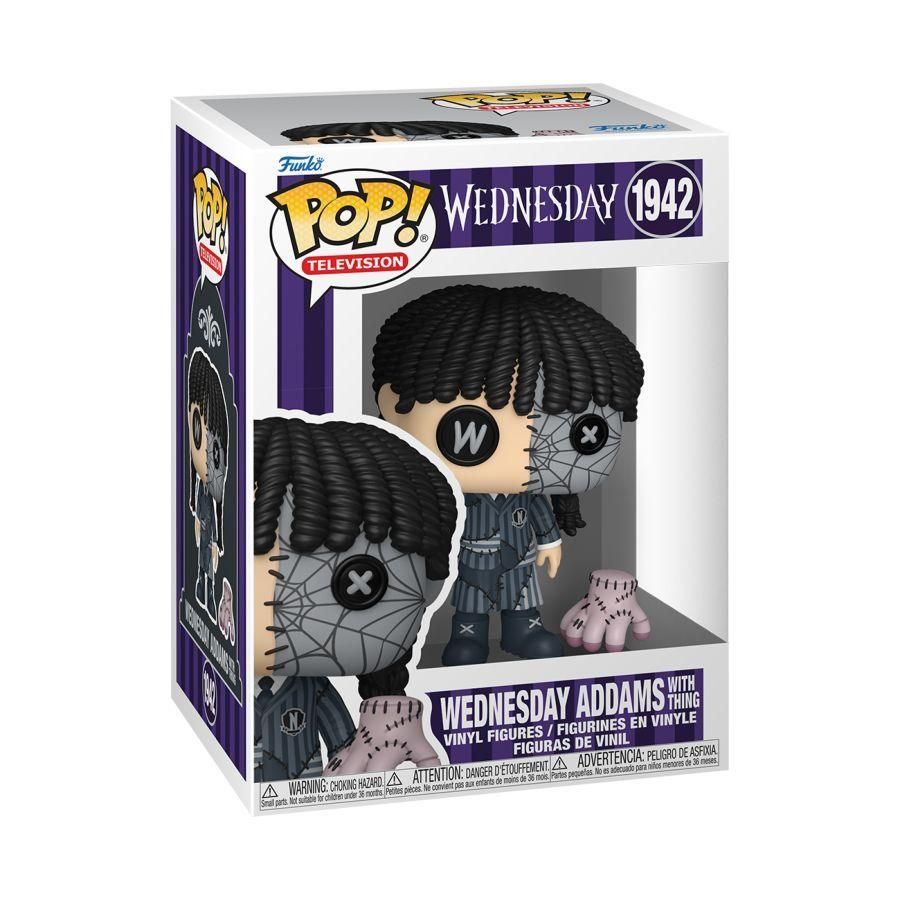 Pre-Order: Wednesday (TV) – Wednesday &amp; Thing Patchwork Pop! Vinyl Figure - Mighty Toys Australia