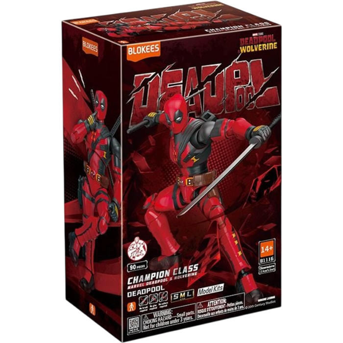 Blokees Deadpool &amp; Wolverine (2024) - Deadpool Champion Class CC04 Articulated Model Kit - Mighty Toys Australia