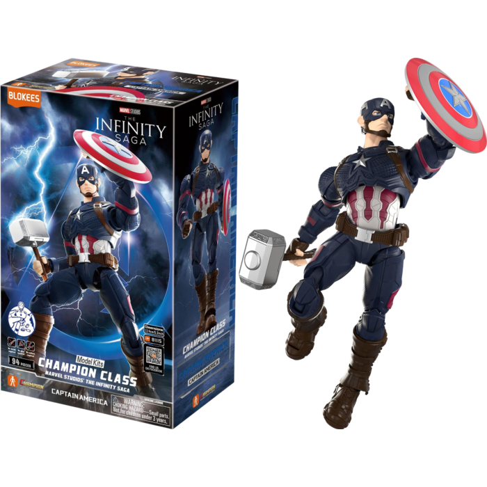 Blokees Marvel: The Infinity Saga - Captain America Champion Class Articulated Model Kit - Mighty Toys Australia