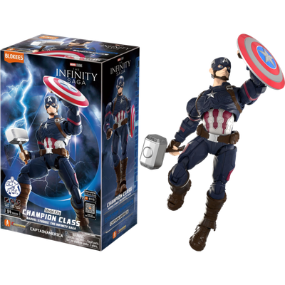 Blokees Marvel: The Infinity Saga - Captain America Champion Class Articulated Model Kit - Mighty Toys Australia