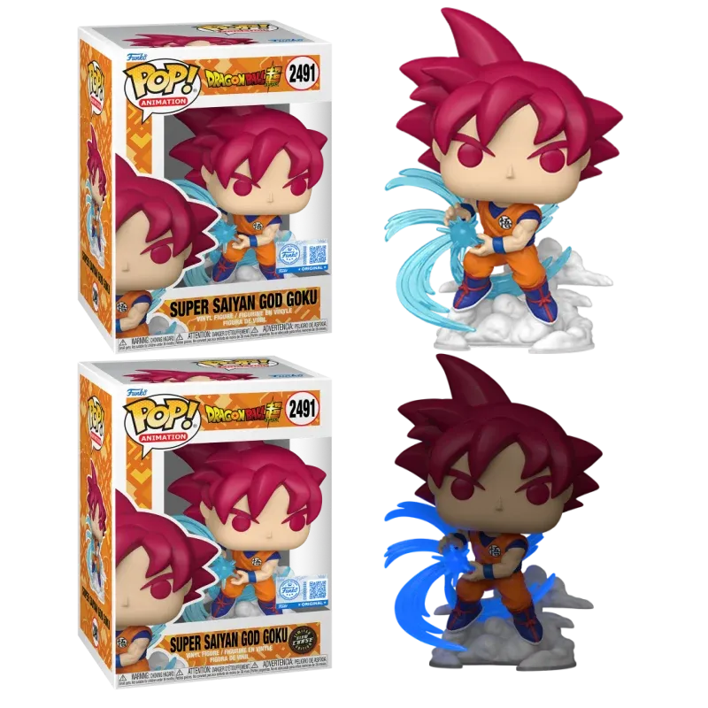 Pre-Order: Dragon Ball: Super - Super Saiyan God Goku (Kamehameha) Chase Pop! Vinyl Figure Bundle of 2