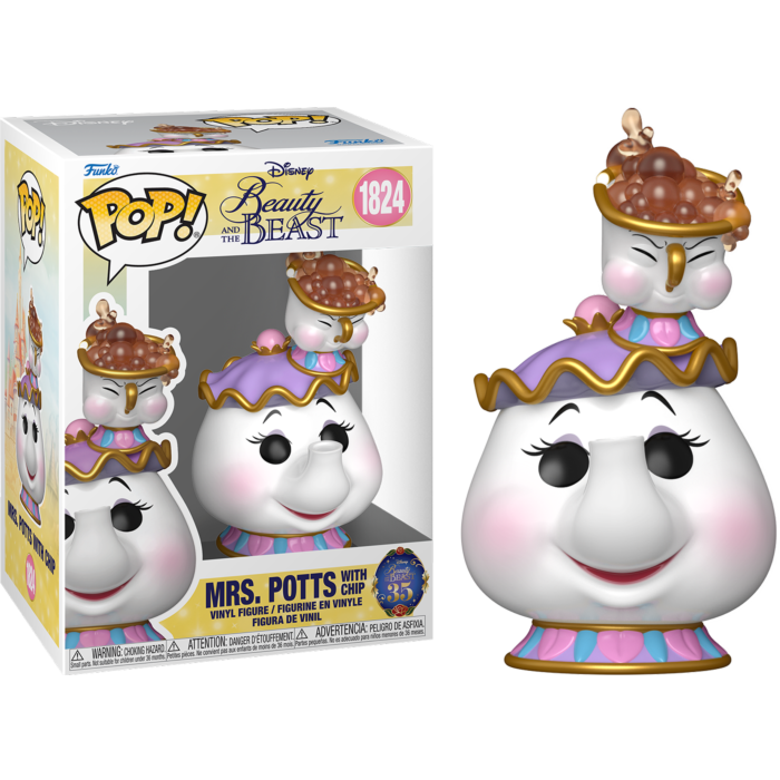 Pre-Order: Beauty and the Beast (1991) - Mrs. Potts with Chip Pop! Vinyl Figure - Mighty Toys Australia