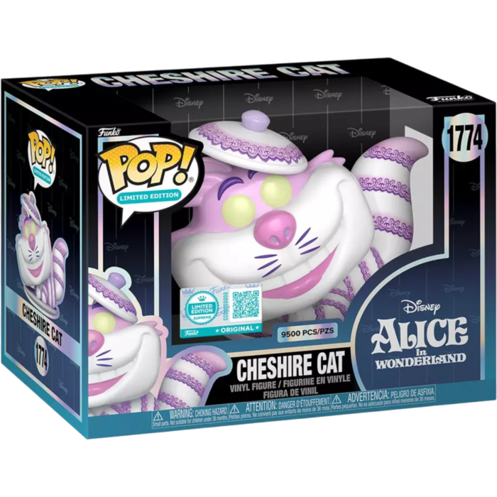 Alice in Wonderland (1951) - Cheshire Cat (Porcelain) Pop! Vinyl Figure in Acrylic Pop! Protector (Supreme Limited Edition)