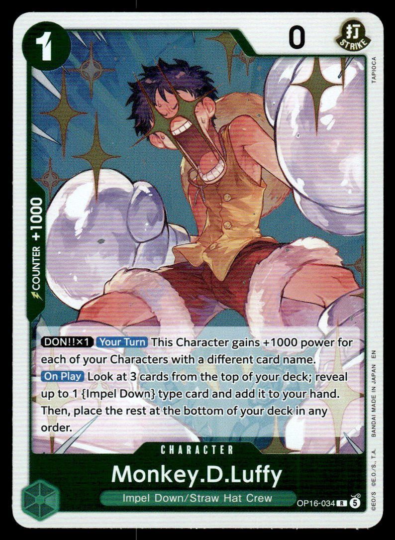 Monkey.D.Luffy (034) Foil R The Time of Battle OP16-034 NM