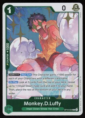 Monkey.D.Luffy (034) Foil R The Time of Battle OP16-034 NM