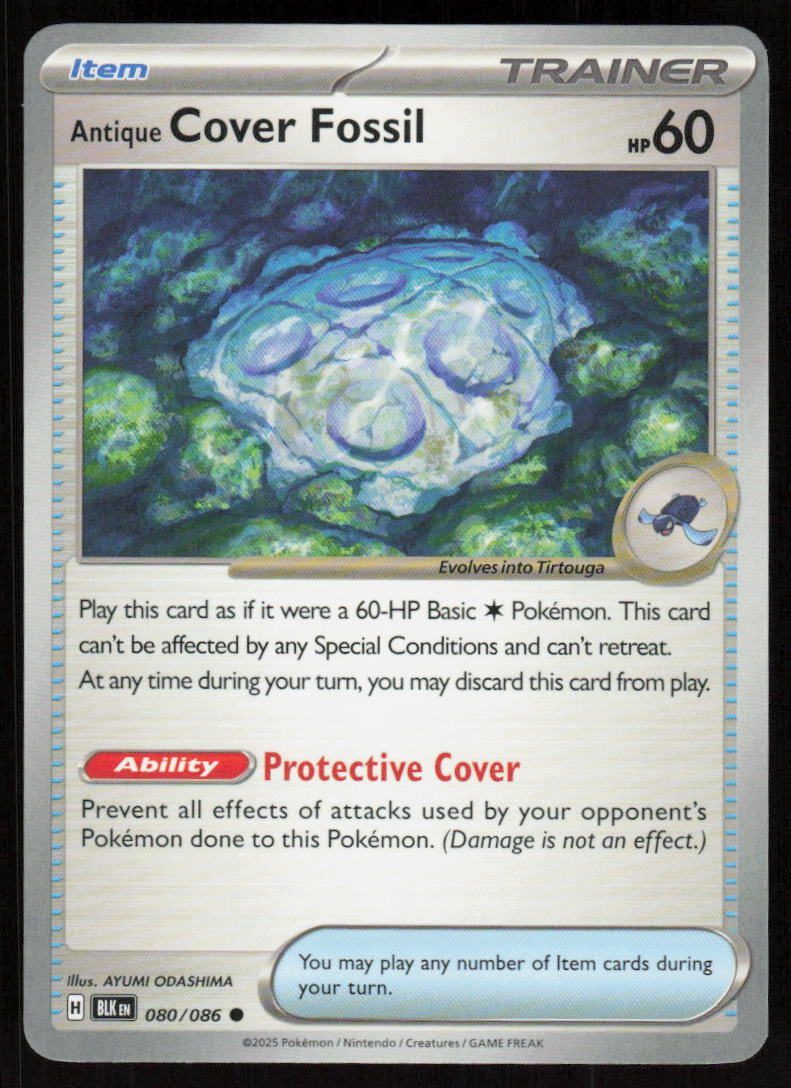 Antique Cover Fossil Common SV: Black Bolt 080/086 NM