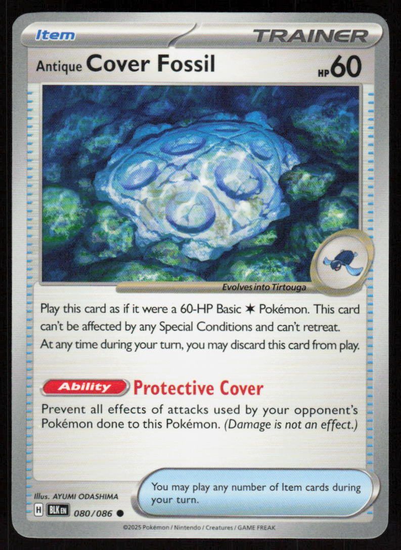 Antique Cover Fossil Common SV: Black Bolt 080/086 NM