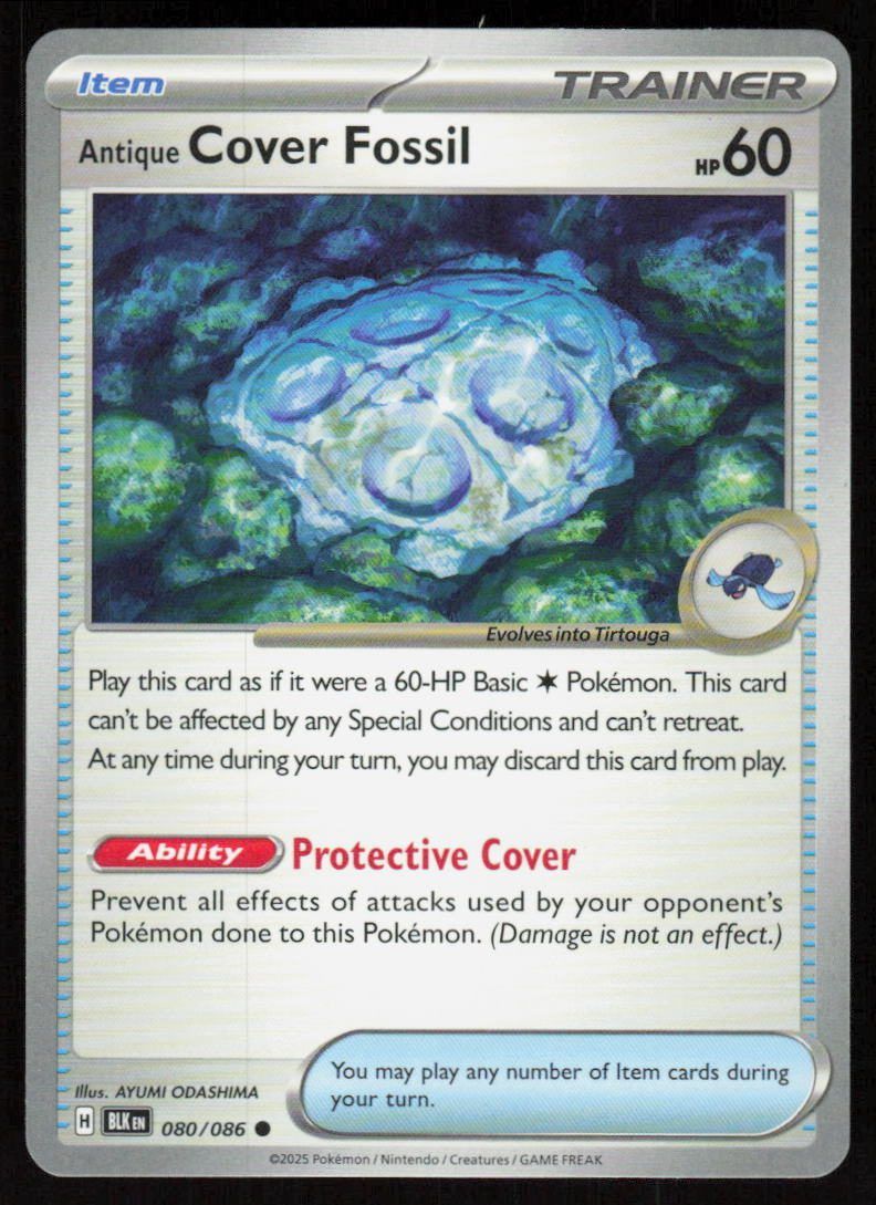 Antique Cover Fossil Common SV: Black Bolt 080/086 NM