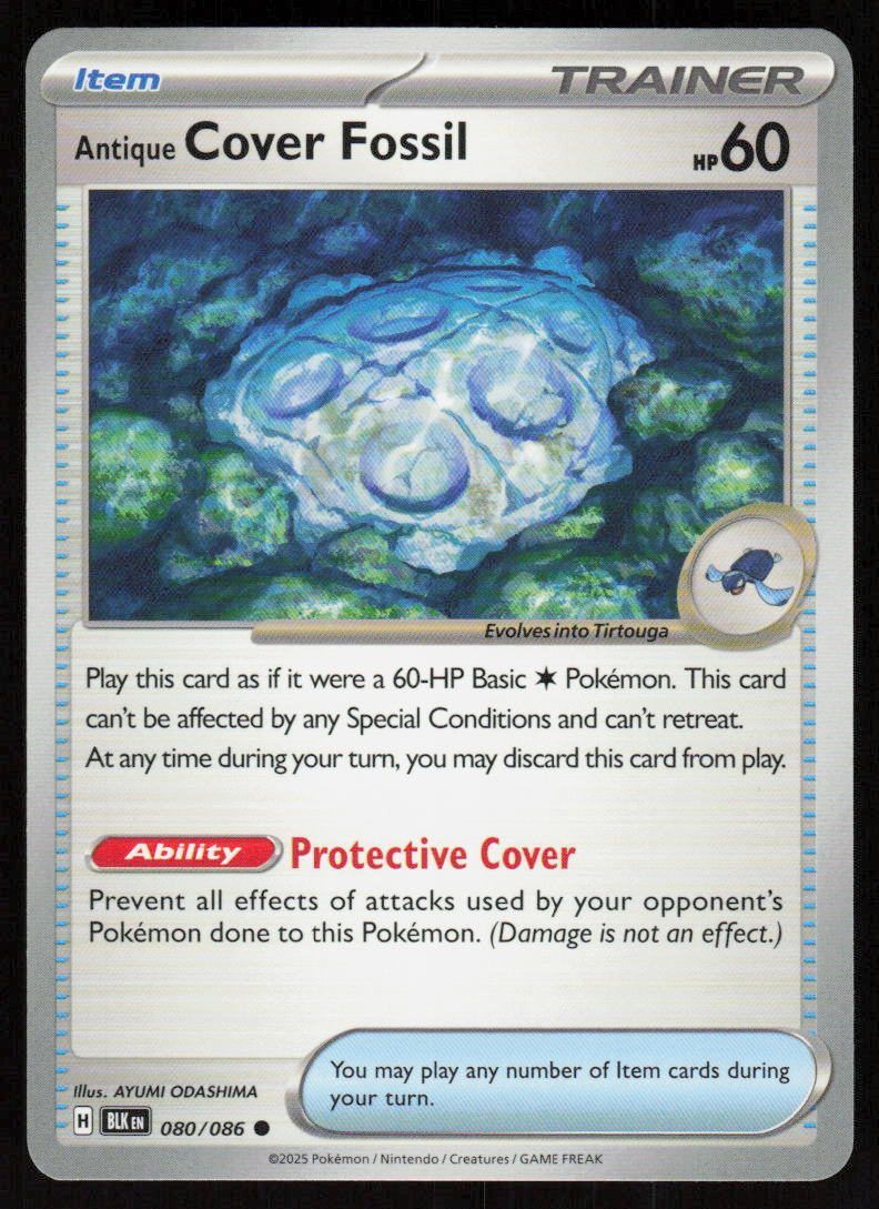 Antique Cover Fossil Common SV: Black Bolt 080/086 NM