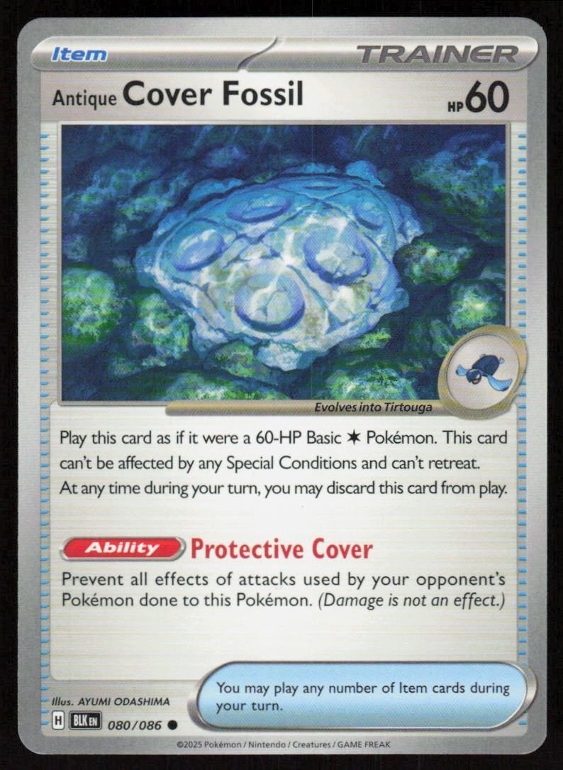 Antique Cover Fossil Common SV: Black Bolt 080/086 NM