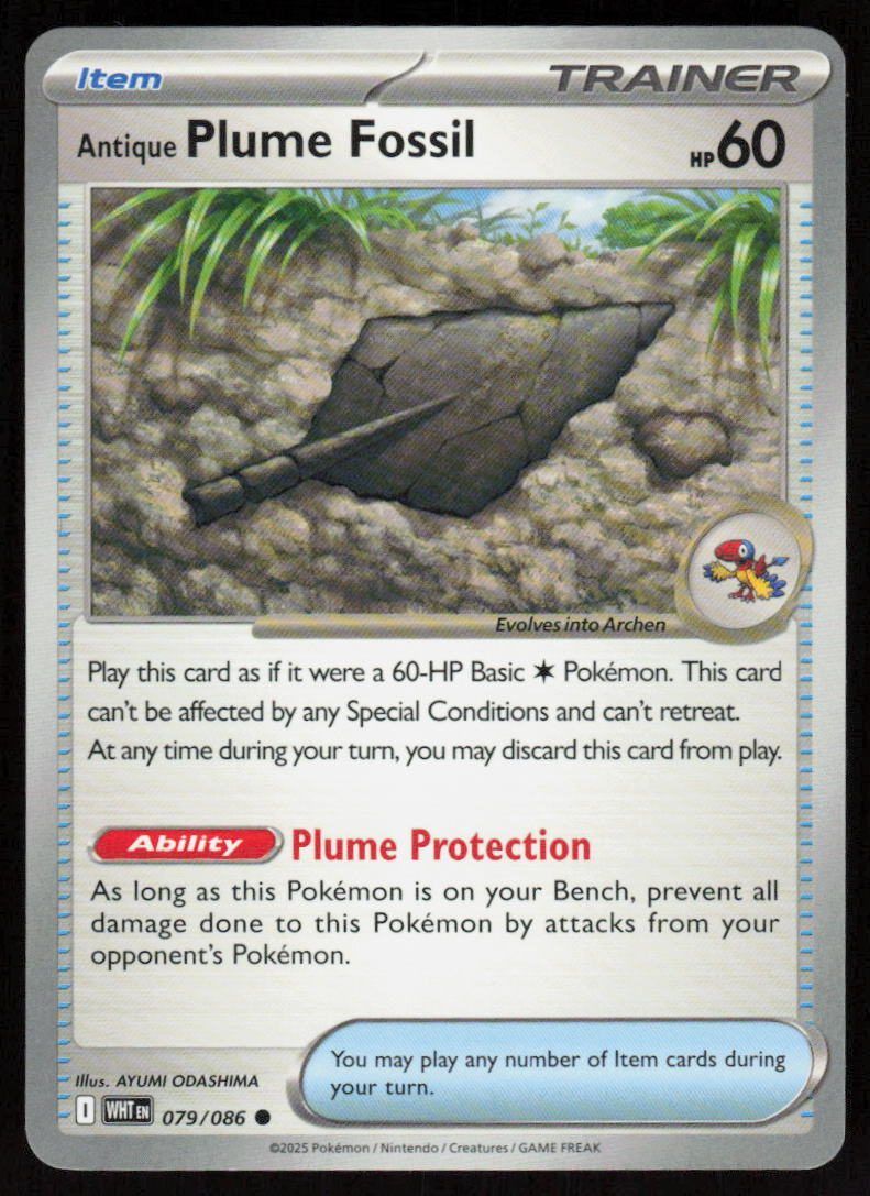 Antique Plume Fossil Common SV: White Flare 079/086 NM