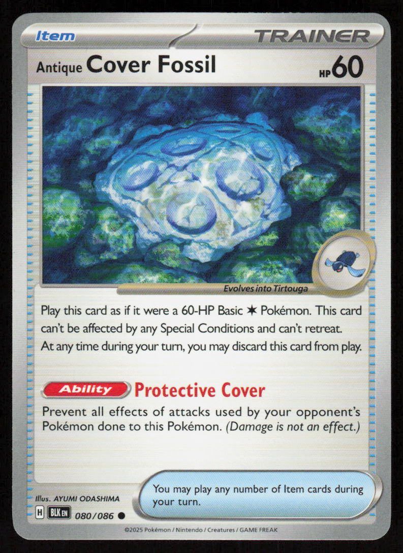 Antique Cover Fossil Common SV: Black Bolt 080/086 NM