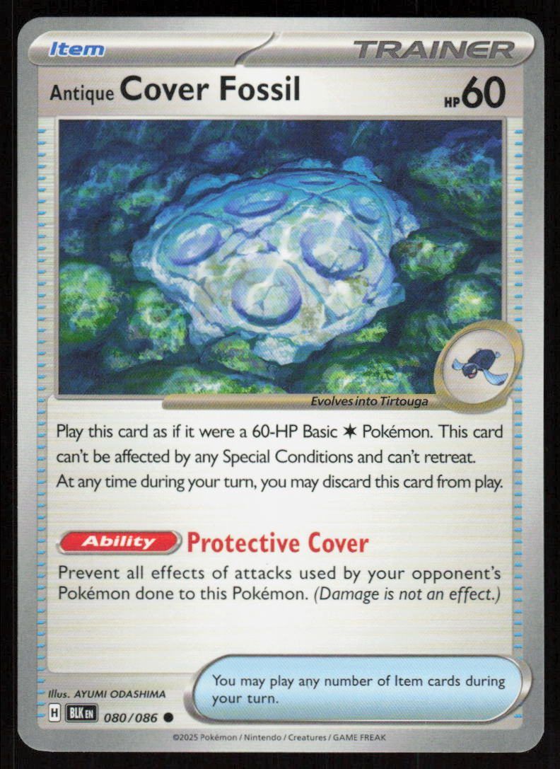 Antique Cover Fossil Common SV: Black Bolt 080/086 NM
