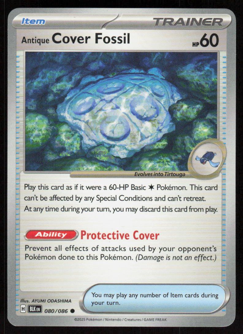 Antique Cover Fossil Common SV: Black Bolt 080/086 NM