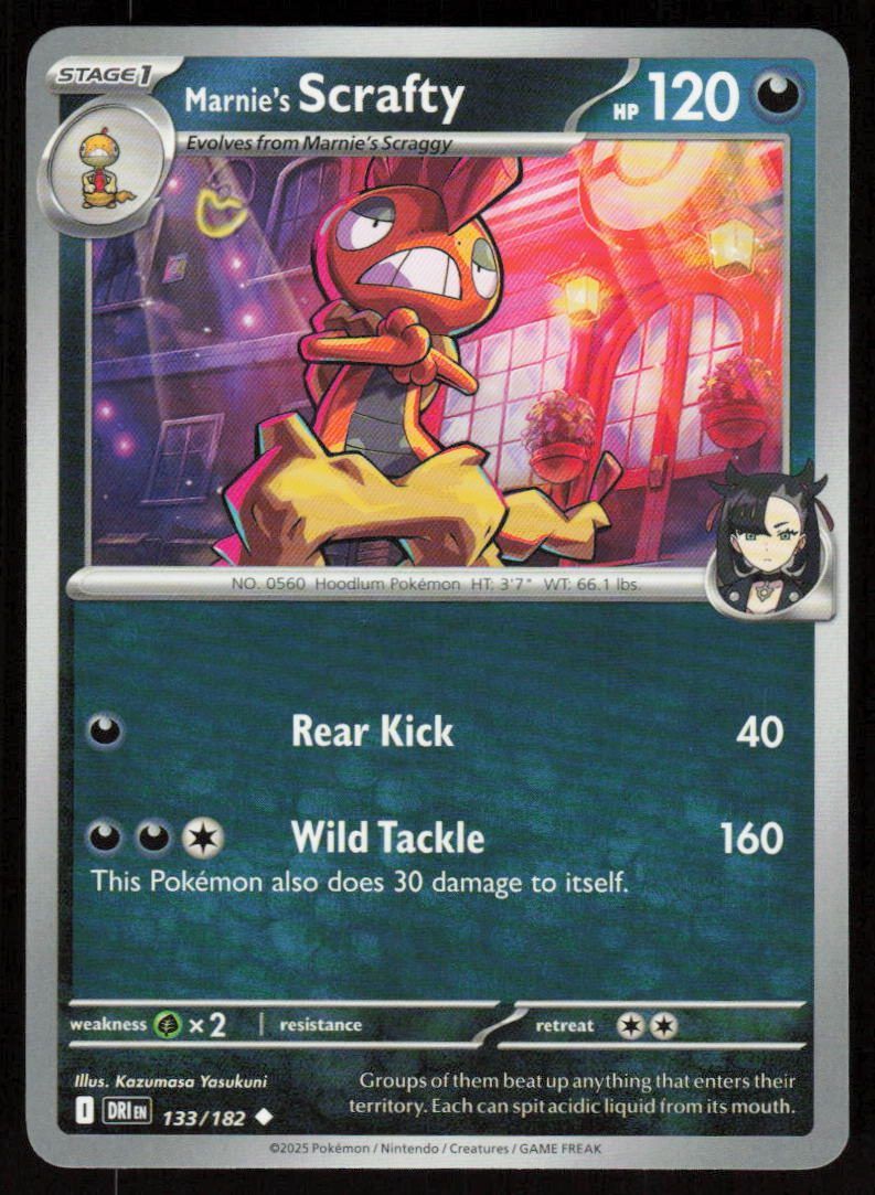 Marnies Scrafty Uncommon SV10: Destined Rivals 133/182 NM