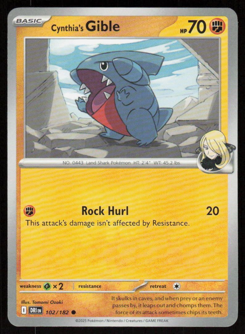 Cynthias Gible Common SV10: Destined Rivals 102/182 NM