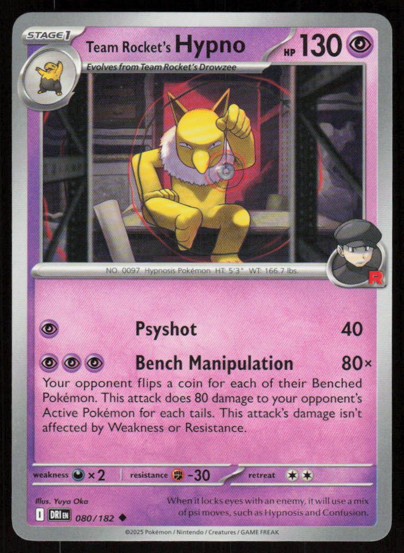 Team Rockets Hypno Uncommon SV10: Destined Rivals 080/182 NM