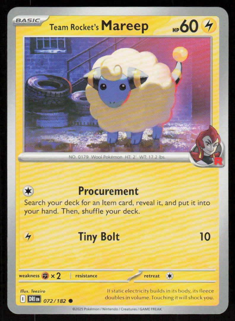 Team Rockets Mareep Common SV10: Destined Rivals 072/182 NM
