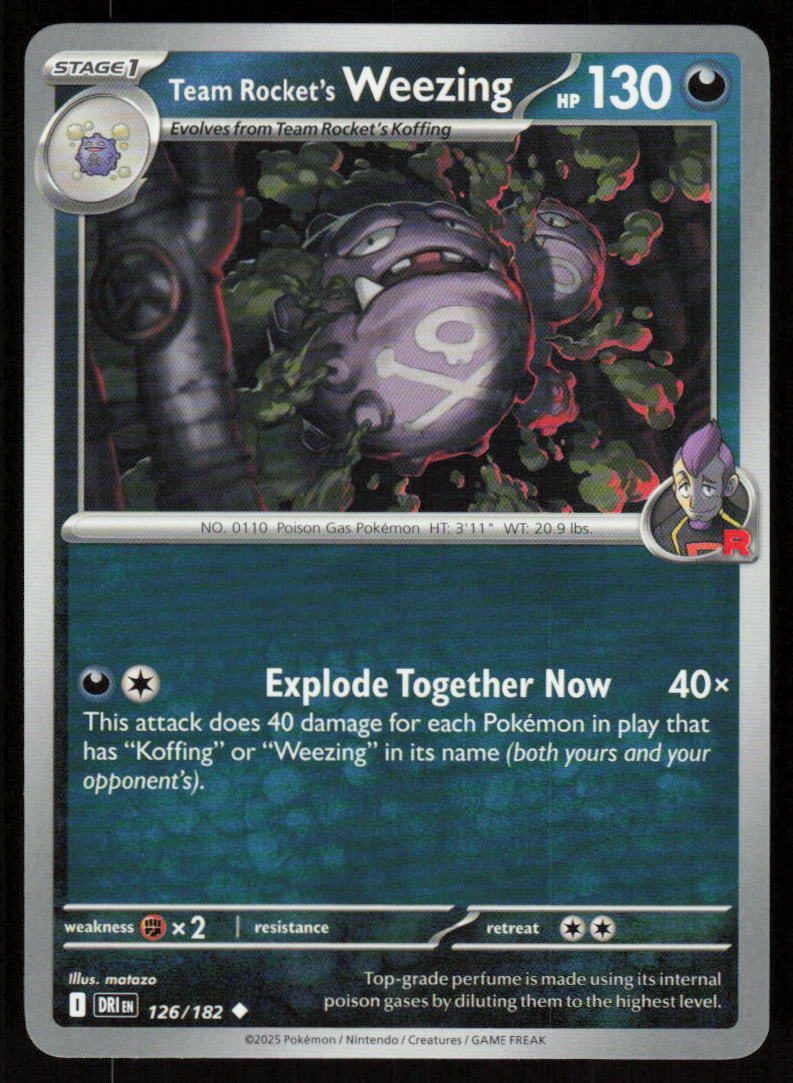 Team Rockets Weezing 126 182 Uncommon SV10: Destined Rivals 126/182 NM