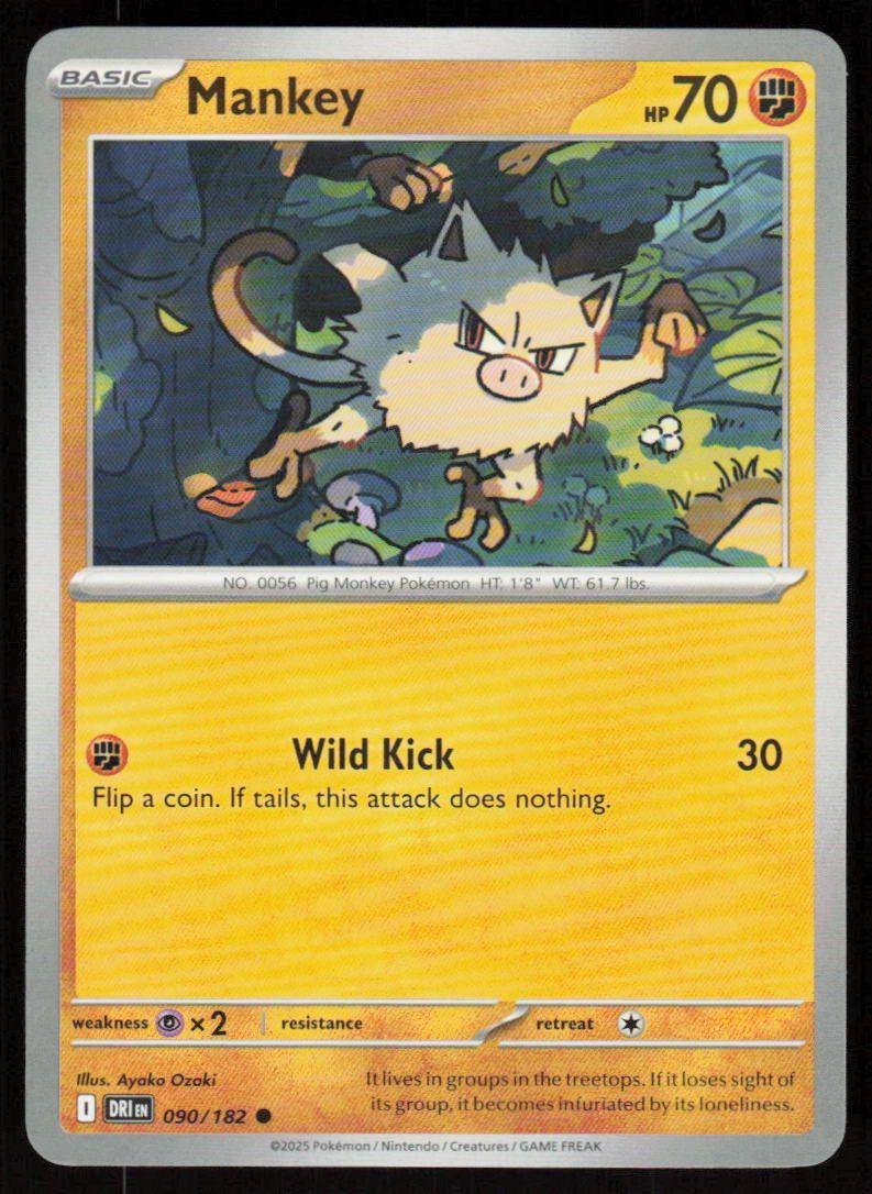 Mankey Common SV10: Destined Rivals 090/182 NM