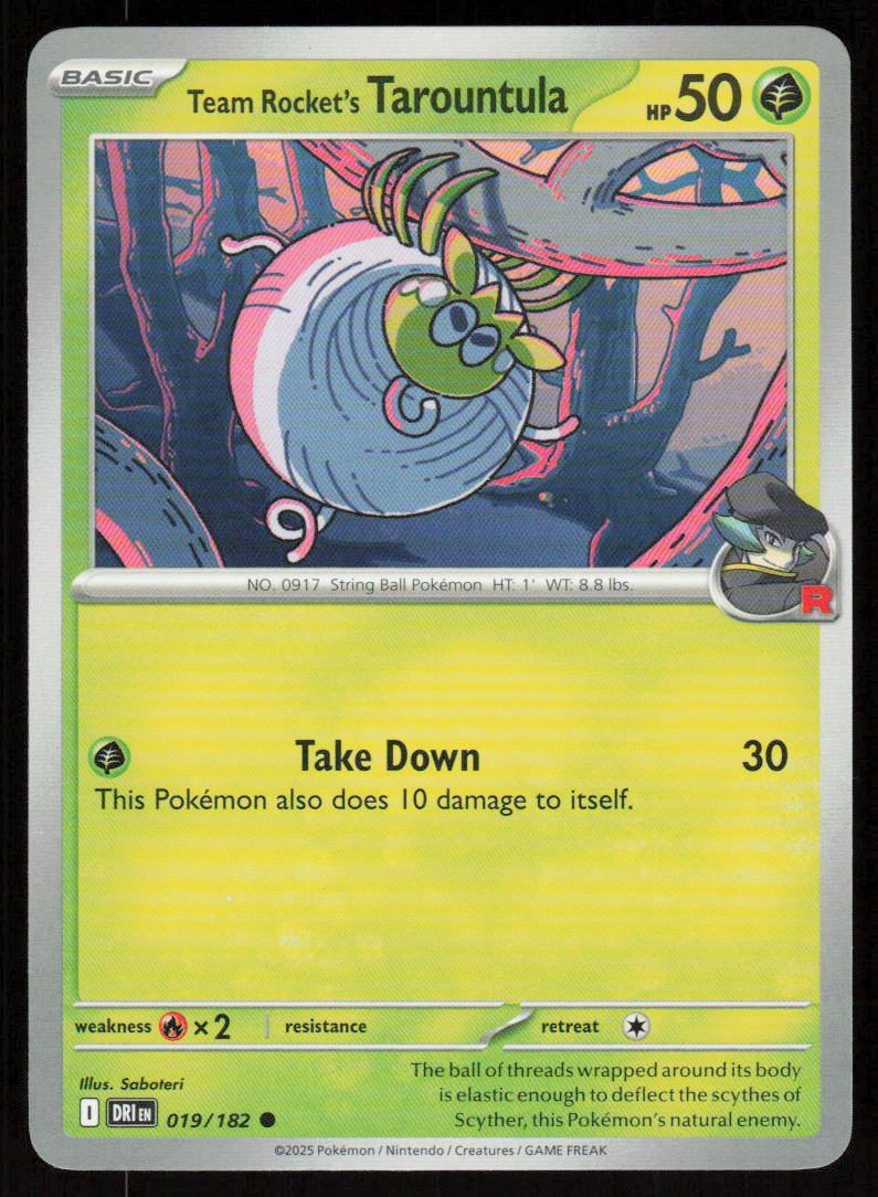 Team Rockets Tarountula Common SV10: Destined Rivals 019/182 NM