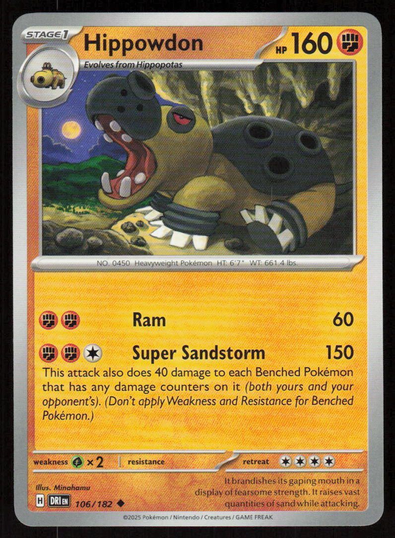 Hippowdon Uncommon SV10: Destined Rivals 106/182 NM