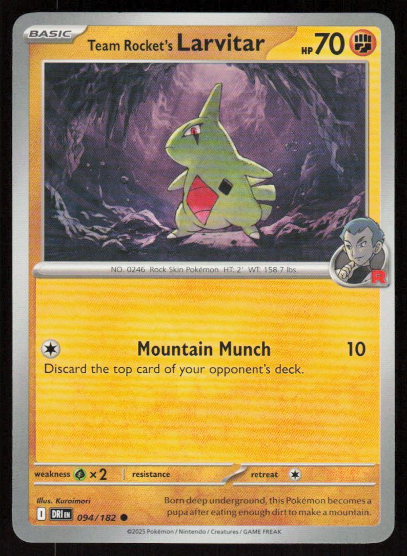 Team Rockets Larvitar Common SV10: Destined Rivals 094/182 NM