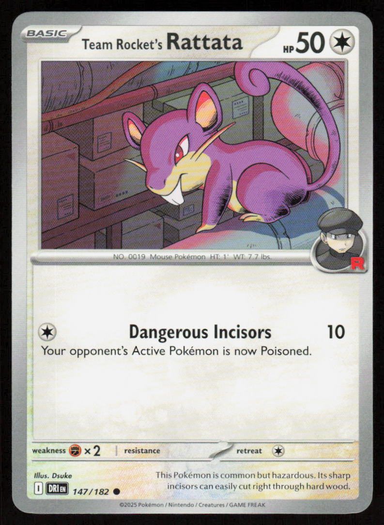Team Rocket's Rattata Common SV10: Destined Rivals 147/182 NM