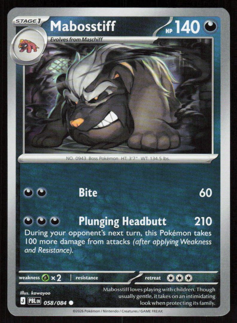 Mabosstiff Common ME05: Pitch Black 058/084 NM