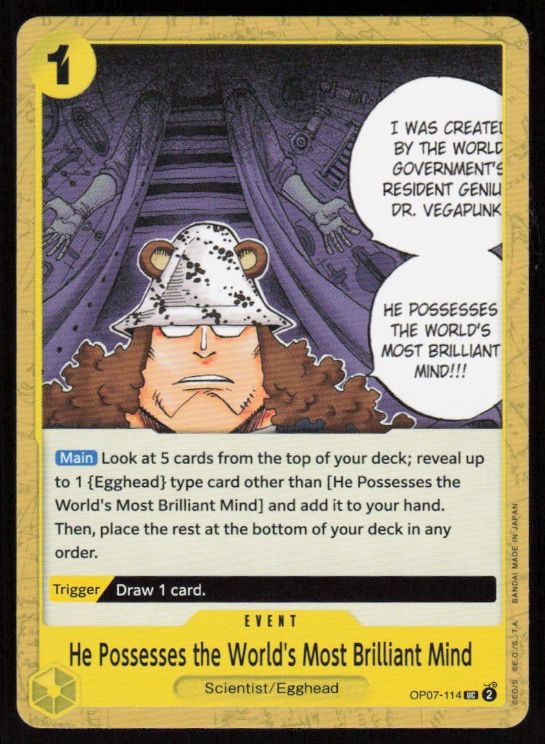 He Possesses the World's Most Brilliant Mind UC 500 Years in the Future OP07-114 NM