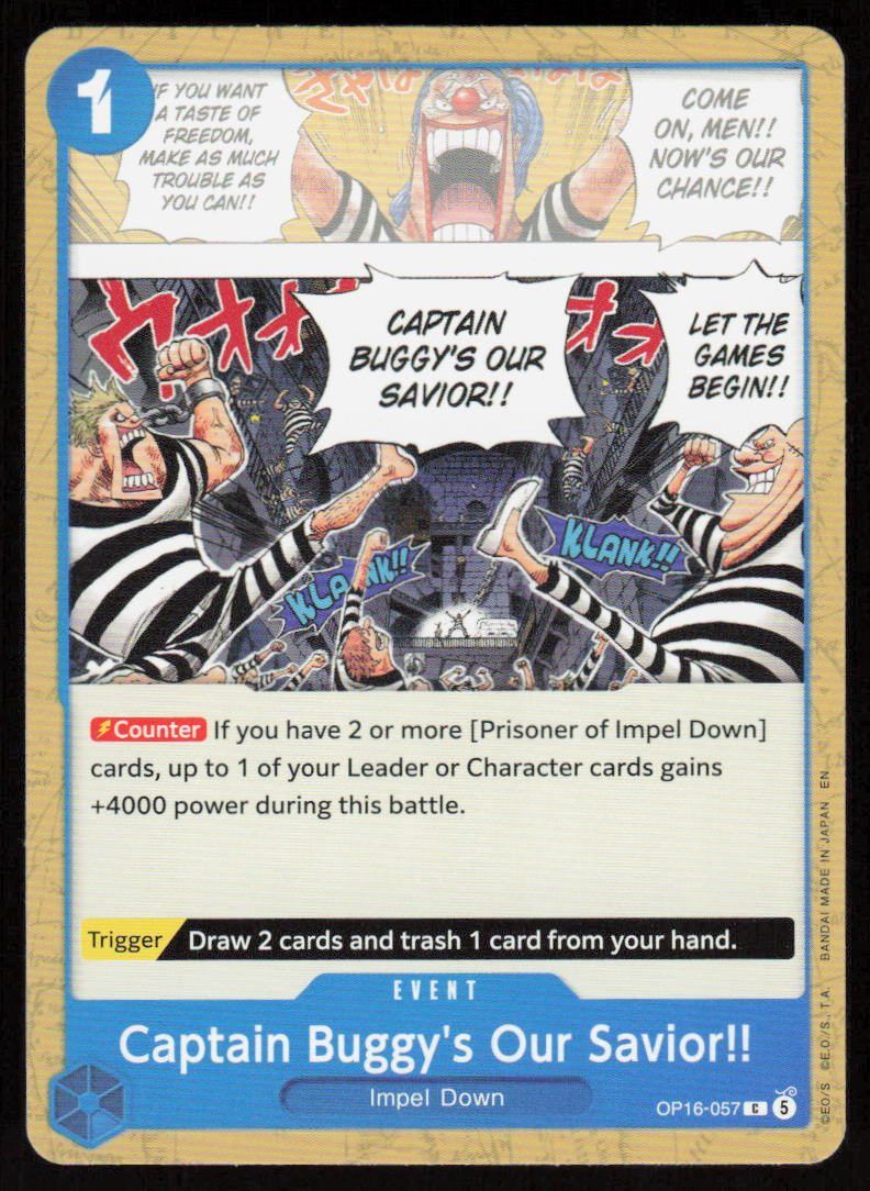 Captain Buggy's Our Savior!! C The Time of Battle OP16-057 NM