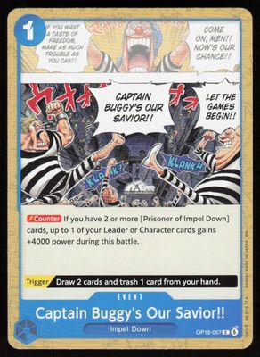 Captain Buggy's Our Savior!! C The Time of Battle OP16-057 NM