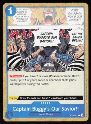 Captain Buggy's Our Savior!! C The Time of Battle OP16-057 NM