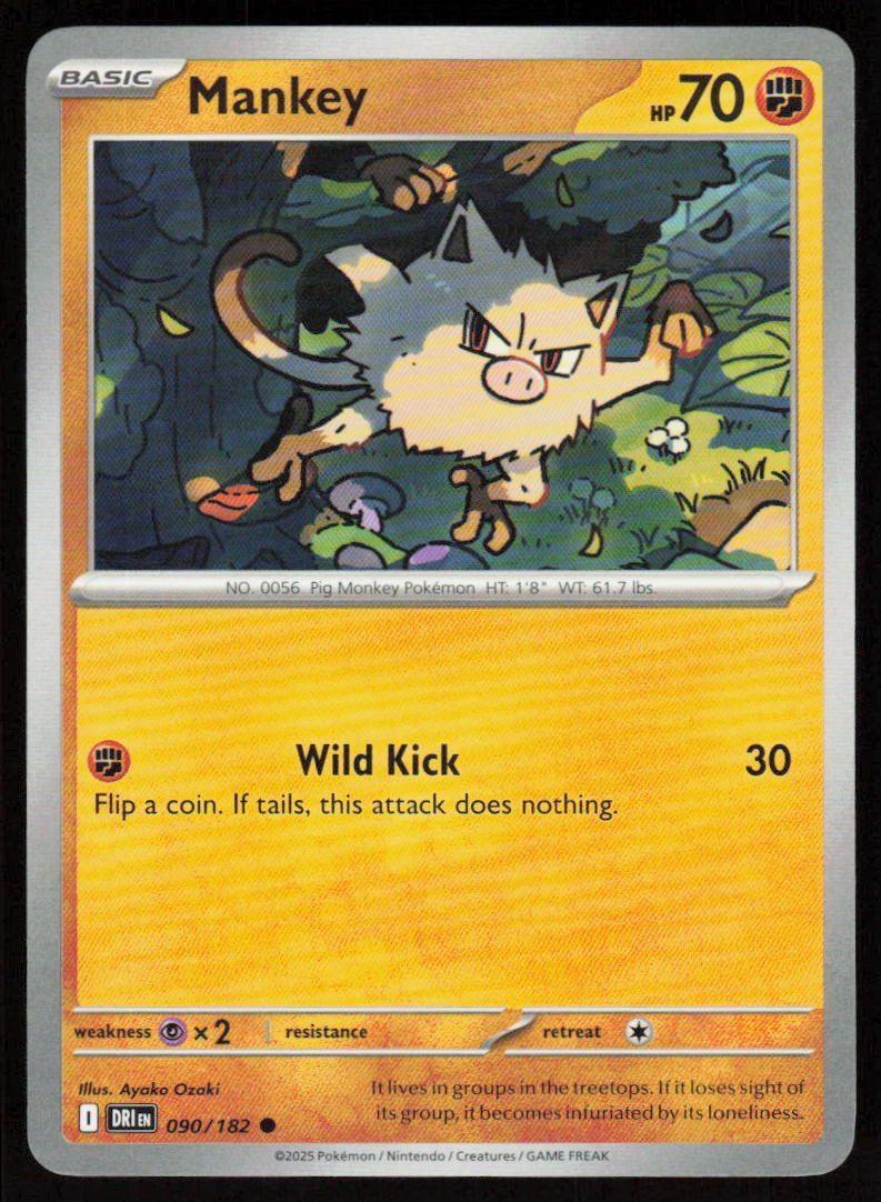 Mankey Common SV10: Destined Rivals 090/182 NM