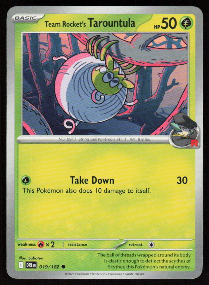 Team Rocket's Tarountula Common SV10: Destined Rivals 019/182 NM