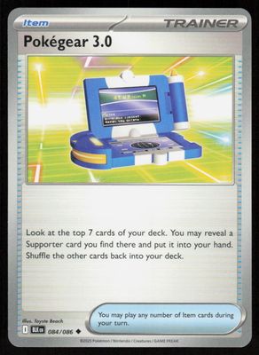 Pokegear 3.0 Uncommon SV: Black Bolt 084/086 NM