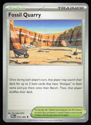 Fossil Quarry Uncommon ME05: Pitch Black 076/084 NM