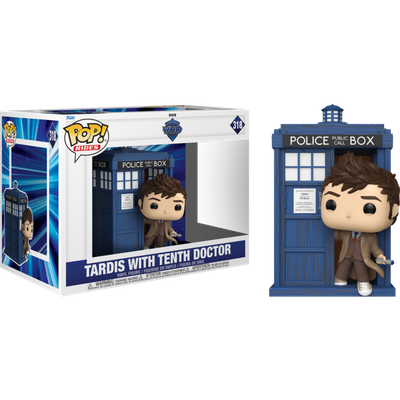Pre-Order - Doctor Who - TARDIS with Tenth Doctor Pop! Rides Vinyl Figure - Mighty Toys Australia