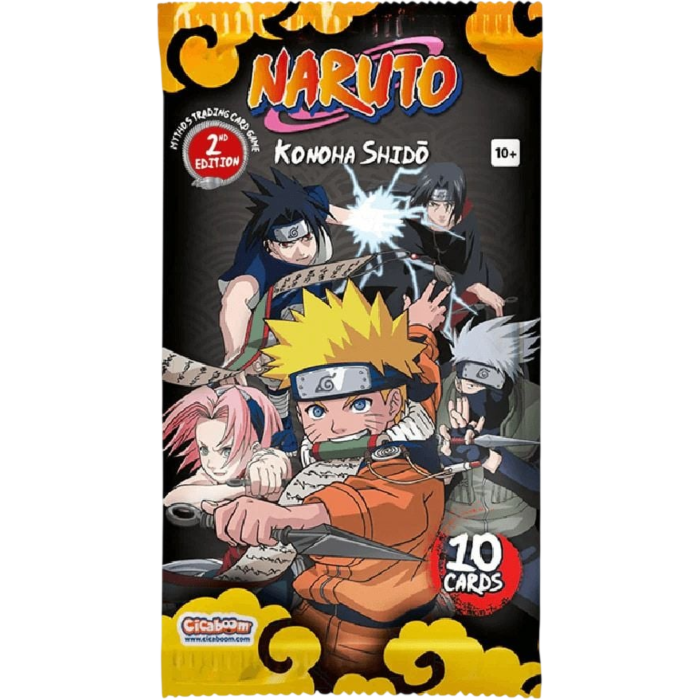 Naruto Mythos - Trading Card Game Set 1 Konoha Shido (2nd Edition) Booster Pack (10 Cards) - Mighty Toys Australia