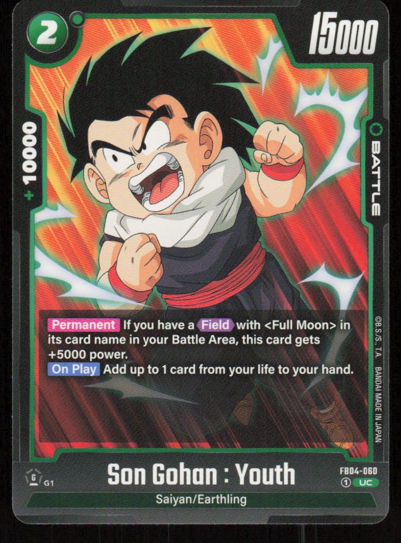 Son Gohan: Youth Uncommon Ultra Limit Release Event Cards FB04-060 NM