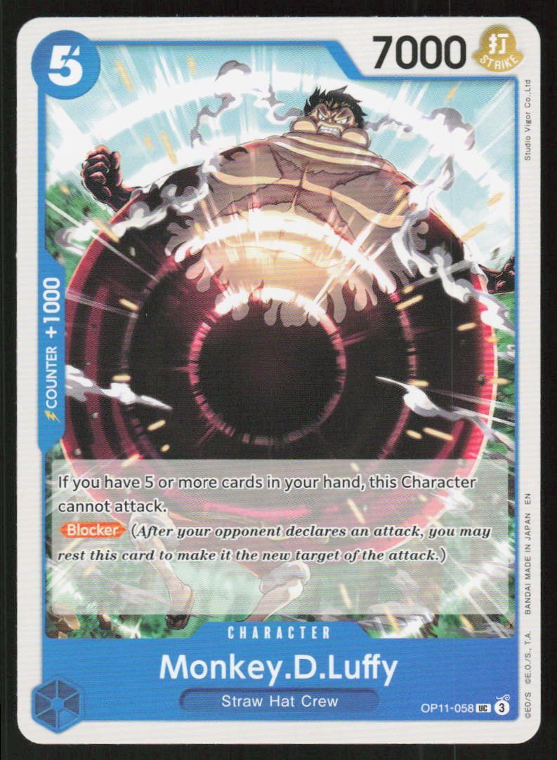 Monkey.D.Luffy (058) UC A Fist of Divine Speed OP11-058 NM