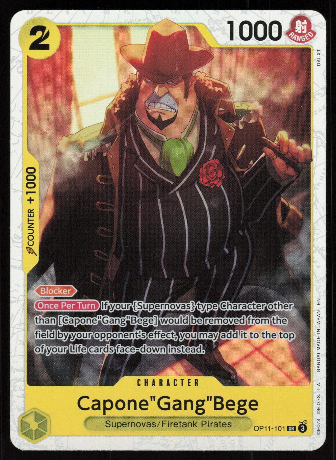 Capone"Gang"Bege (101) Foil SR A Fist of Divine Speed OP11-101 NM