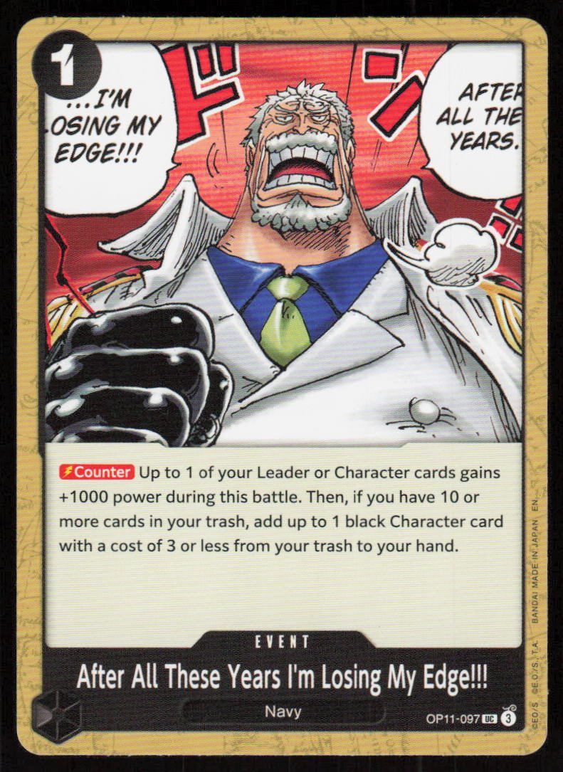 After All These Years I'm Losing My Edge!!! UC A Fist of Divine Speed OP11-097 NM