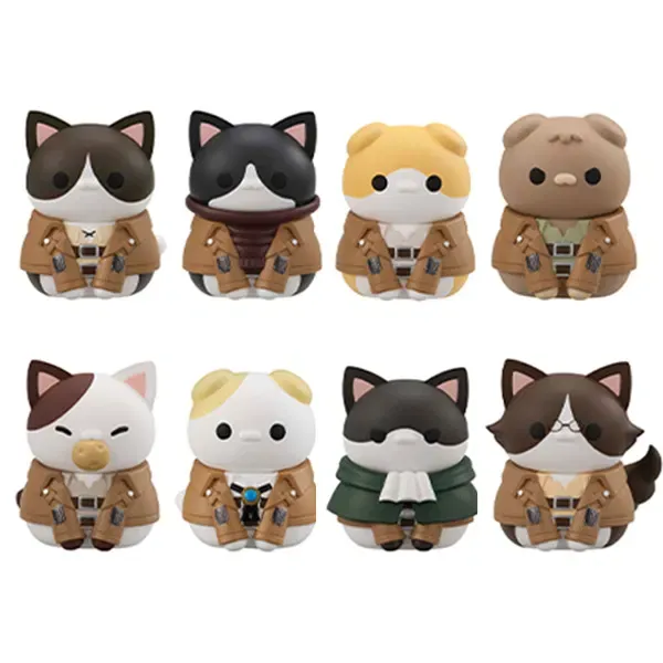 Mega Cat Project Attack on Titan: Attack on Nyanko Survey Corps Group da Nyan! (Set of 8 Pieces) - Mighty Toys Australia