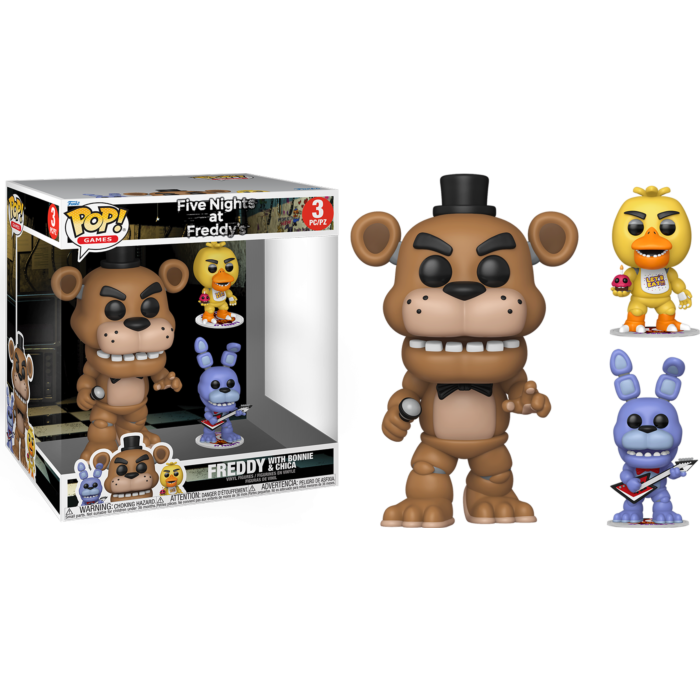 Five Nights at Freddy's - Freddy with Bonnie &amp; Chica 10" Pop! Vinyl Figure 3-Pack - product image 1 | Mighty Toys Australia