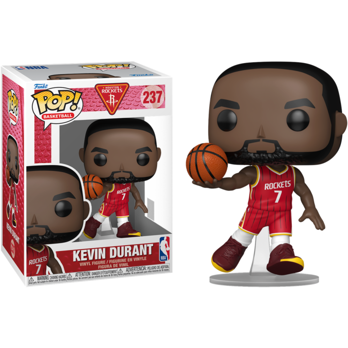 NBA Basketball - Kevin Durant (Red Icon Jersey) Houston Rockets Pop! Vinyl Figure - product image 1 | Mighty Toys Australia