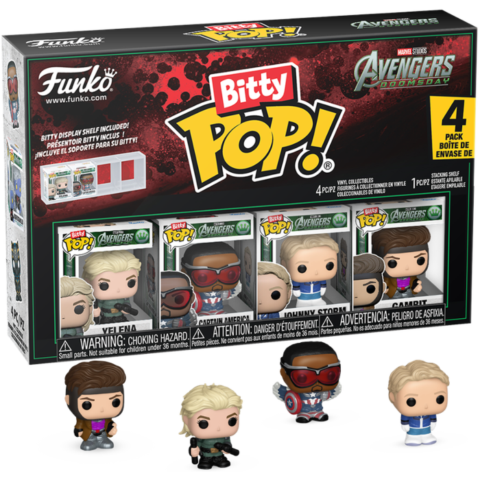 Avengers: Doomsday - Yelena, Captain America, Johnny Storm &amp; Gambit Bitty Pop! Vinyl Figure 4-Pack - product image 1